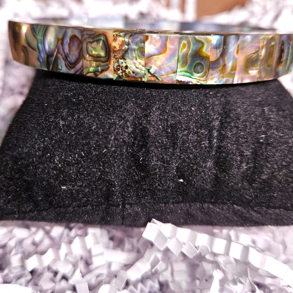 Abalone Shell Hard Bangle - Picture 6 of 7